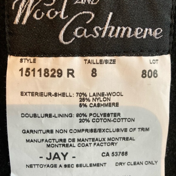 Wool and Cashmere Vintage Black Coat - Picture 3 of 8